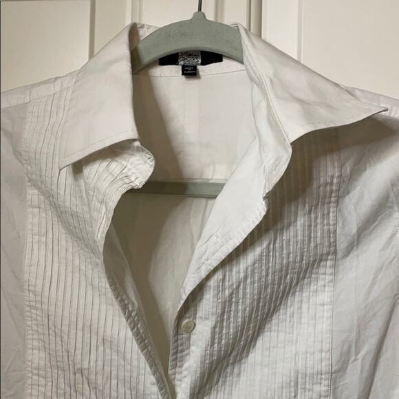 Saks Fifth Avenue white cotton button down size 2 - Picture 3 of 7